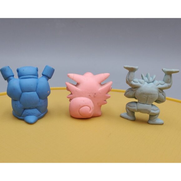 Vtg Nintendo Pokemon Rubber Eraser Keshi Figure Lot Blastoise Clefable Machamp - Picture 2 of 8